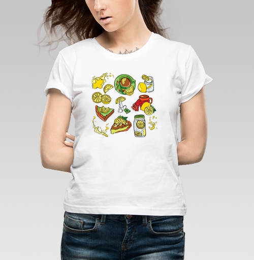 Фотография футболки Лимонная выпечка и сладкий чайчик. Освежающие лимоны. 