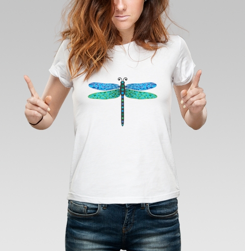 Фотография футболки Мозаичная стрекоза