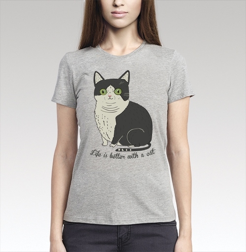 Фотография футболки Life is better with a cat