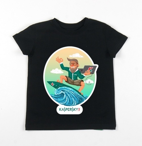 Фотография футболки Безопасный серфинг вместе с касперским - пиксельарт