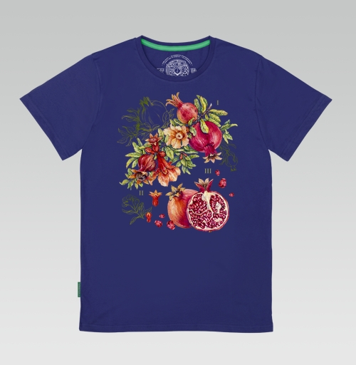 Фотография футболки Гранат. Ботаническая акварель