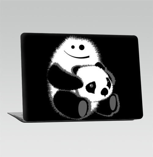 Наклейка на Ноутбук Macbook Air 2018-2020 – Macbook Air Привет!,  купить в Москве – интернет-магазин Allskins, панда, безбашенная, белый, черный, 300 Лучших работ
