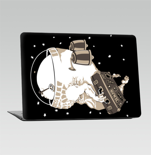 Наклейка на Ноутбук Macbook Air 2018-2020 – Macbook Air Космический туризм,  купить в Москве – интернет-магазин Allskins, космос, космонавтика, космонавтики, астронавт, галактика, звезда, чемодан, туризм