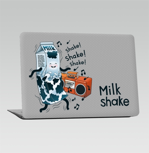 Наклейка на Ноутбук Macbook Air 2018-2020 – Macbook Air MilkShake!,  купить в Москве – интернет-магазин Allskins, музыка, еда, ноты, танцы, коктейль, молочный