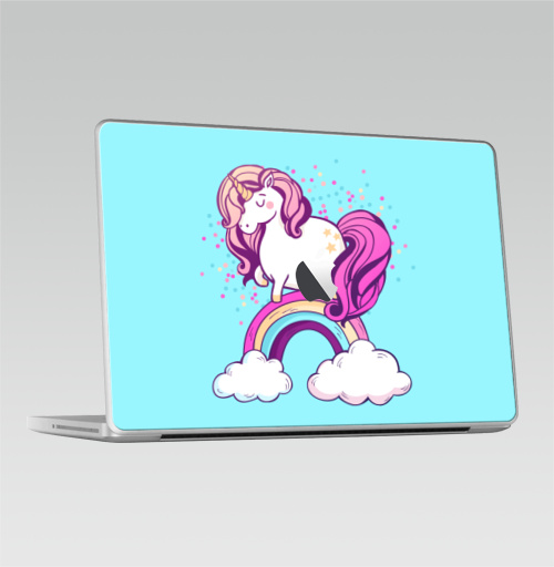 Наклейка на 2009-2010 – Macbook Единорог на радуге  - купить в интернет-магазине Мэриджейн в Москве и СПБ