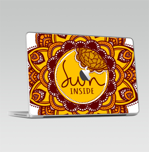 Наклейка на 2009-2010 – Macbook Солнце внутри - купить в интернет-магазине Мэриджейн в Москве и СПБ