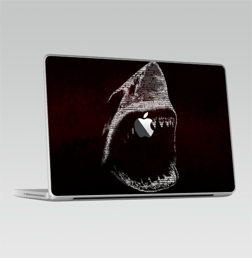 Наклейка на Ноутбук Macbook 2009-2010 – Macbook Движение — это жизнь,  купить в Москве – интернет-магазин Allskins, смерть, жизнь, движение, типографика, акула