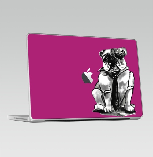 Наклейка на Ноутбук Macbook 2009-2010 – Macbook Гроза района,  купить в Москве – интернет-магазин Allskins, собаки, персонажи, графика, розовый, прикол, круто