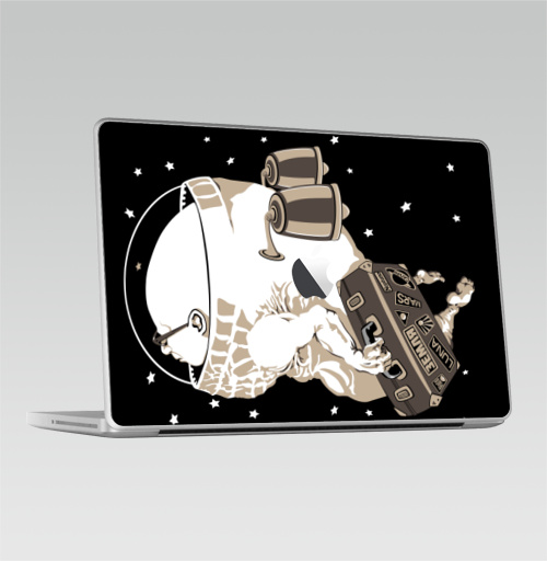 Наклейка на Ноутбук Macbook 2009-2010 – Macbook Космический туризм,  купить в Москве – интернет-магазин Allskins, космос, космонавтика, космонавтики, астронавт, галактика, звезда, чемодан, туризм