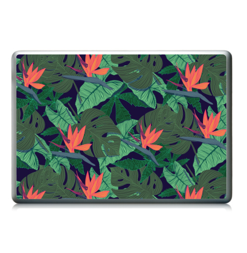 Наклейка на Ноутбук Ноутбук (любой размер) Ноутбук (любой размер) Тропический паттерн,  купить в Москве – интернет-магазин Allskins, сочный, монстера, птицы, рай, цветы, текстура, паттерн, джунгли, тропики