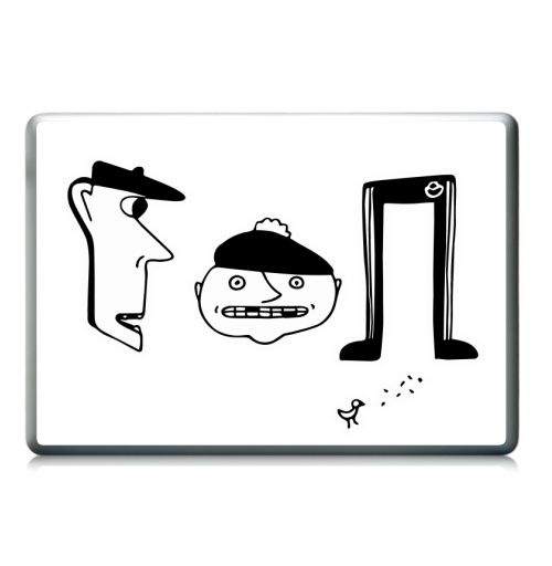Наклейка на Ноутбук Ноутбук (любой размер) Ноутбук (любой размер) Гоп,  купить в Москве – интернет-магазин Allskins, черно-белое, типографика, хулиган, персонажи, черное и белое, надписи