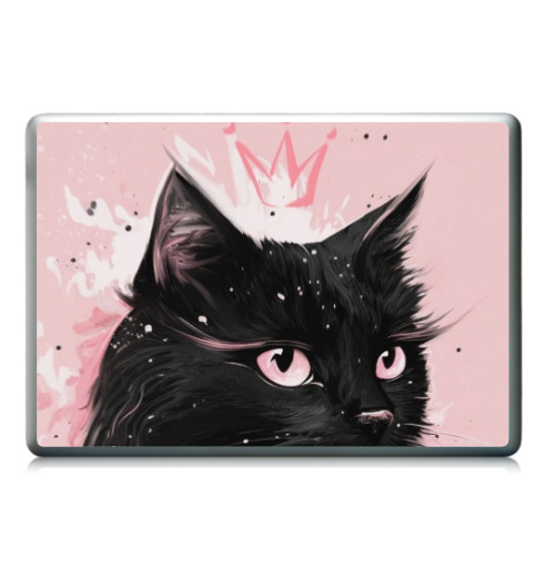 Наклейка на Ноутбук Ноутбук (любой размер) Ноутбук (любой размер) Властительница мурлыканья,  купить в Москве – интернет-магазин Allskins, сарказм, кошка, корона, королева, черный, кота, пушистая, розовый