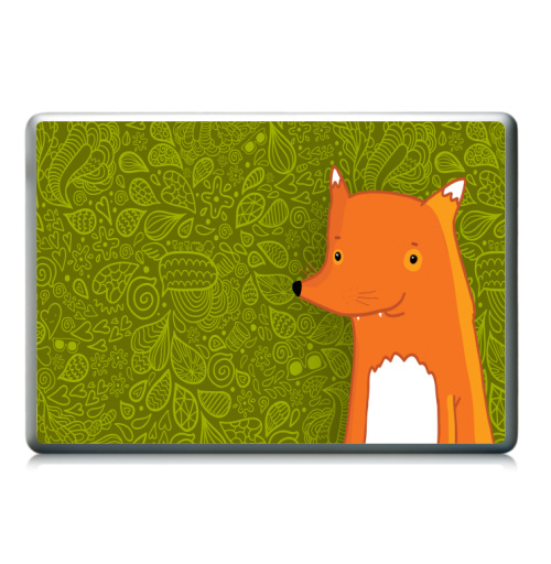 Наклейка на Ноутбук Ноутбук (любой размер) Ноутбук (любой размер) Fox,  купить в Москве – интернет-магазин Allskins, милые животные, 300 Лучших работ, дудлы, мультфильмы, мило, лиса, животные, детские