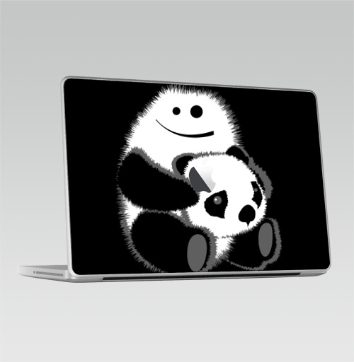 Наклейка на Ноутбук Macbook 2009-2010 – Macbook (c яблоком) Привет!,  купить в Москве – интернет-магазин Allskins, панда, безбашенная, белый, черный, 300 Лучших работ