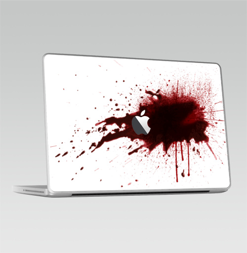 Наклейка на Ноутбук Macbook 2009-2010 – Macbook (c яблоком) Я  в  порядке,  купить в Москве – интернет-магазин Allskins, порядок, кровь, выстрелы, брызги, красный, надписи