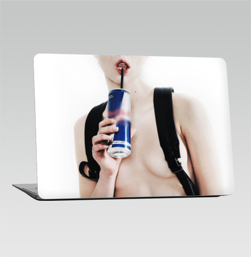 Наклейка на Ноутбук Macbook Air 2010-2017 – Macbook Air Девочка с трубочкой,  купить в Москве – интернет-магазин Allskins, модели, секс, фотография