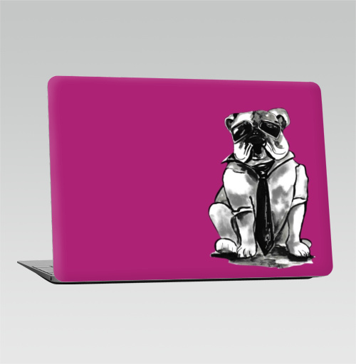 Наклейка на Ноутбук Macbook Air 2010-2017 – Macbook Air Гроза района,  купить в Москве – интернет-магазин Allskins, собаки, персонажи, графика, розовый, прикол, круто