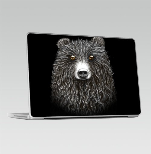 Наклейка на Ноутбук Macbook Pro 2008-2013 – Macbook Pro Мишенька,  купить в Москве – интернет-магазин Allskins, крутые животные, медведь, животные, графика, милые животные