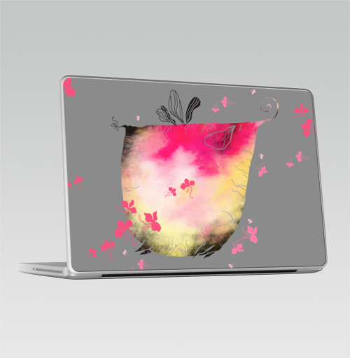 Наклейка на Ноутбук Macbook Pro 2008-2013 – Macbook Pro Весенний слон,  купить в Москве – интернет-магазин Allskins, весна, слоны, животные, розовый, цветы, ботаника, акварель