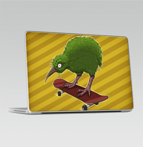 Наклейка на Ноутбук Macbook Pro 2008-2013 – Macbook Pro Киви,  купить в Москве – интернет-магазин Allskins, птицы, скейтборд