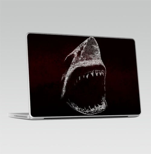 Наклейка на Ноутбук Macbook Pro 2008-2013 – Macbook Pro Движение — это жизнь,  купить в Москве – интернет-магазин Allskins, смерть, жизнь, движение, типографика, акула