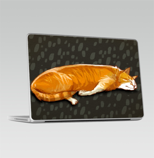 Наклейка на Ноутбук Macbook Pro 2008-2013 – Macbook Pro Паттерн с рыжими котами,  купить в Москве – интернет-магазин Allskins, кошка, паттерн, животные, забавный, детские, рыжая