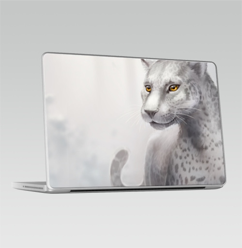 Наклейка на Ноутбук Macbook Pro 2008-2013 – Macbook Pro Серый леопард,  купить в Москве – интернет-магазин Allskins, леопард, гепард, кошка, серый, клякса, глаз