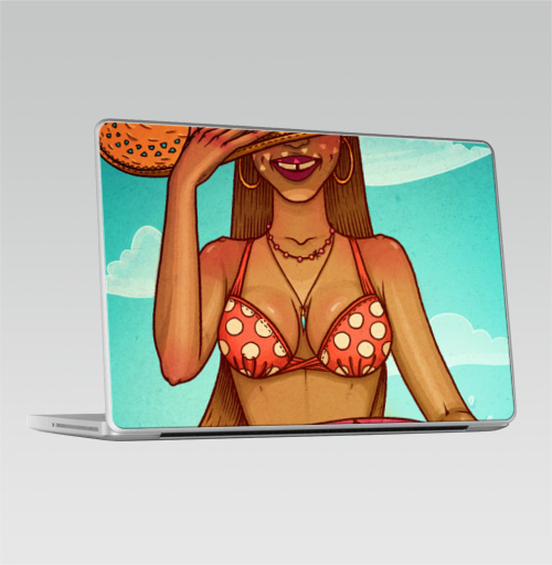 Наклейка на Ноутбук Macbook Pro 2008-2013 – Macbook Pro Летоморе,  купить в Москве – интернет-магазин Allskins, лето, морская, счастье, красота, солнце, радость, девушка