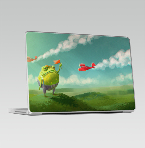 Наклейка на Ноутбук Macbook Pro 2008-2013 – Macbook Pro Мистер Жаба,  купить в Москве – интернет-магазин Allskins, милые животные, небо, цвет, детские, лягушка