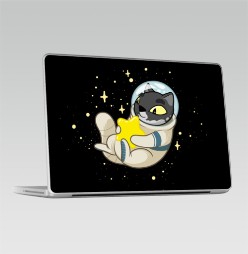 Наклейка на Ноутбук Macbook Pro 2008-2013 – Macbook Pro Ты моя звезда,  купить в Москве – интернет-магазин Allskins, звезда, кошка, космос, космокот, астронавт, персонажи, иллюстраторы