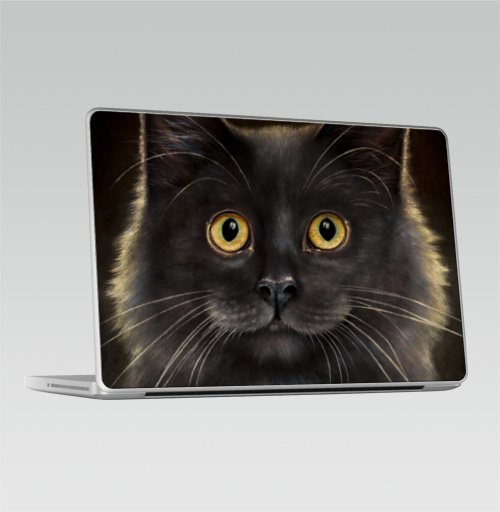 Наклейка на Ноутбук Macbook Pro 2008-2013 – Macbook Pro Желтоглазый кот,  купить в Москве – интернет-магазин Allskins, милые животные, животные, усы, кошка, глаз