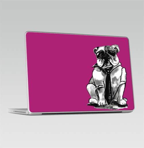 Наклейка на Ноутбук Macbook Pro 2008-2013 – Macbook Pro Гроза района,  купить в Москве – интернет-магазин Allskins, собаки, персонажи, графика, розовый, прикол, круто