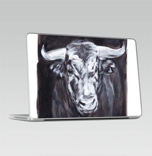 Наклейка на Ноутбук Macbook Pro 2008-2013 – Macbook Pro Бык белый,  купить в Москве – интернет-магазин Allskins, новый год, телец, белый, бык, животные