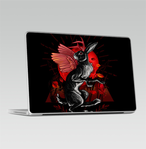 Наклейка на Ноутбук Macbook Pro 2008-2013 – Macbook Pro Джекалоп,  купить в Москве – интернет-магазин Allskins, природа, лес, животные, заяц, кролики, луна, ночь, мифология