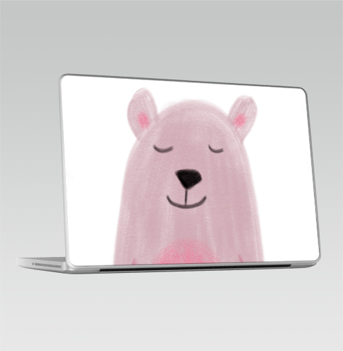 Наклейка на Ноутбук Macbook Pro 2008-2013 – Macbook Pro Розовый медведь,  купить в Москве – интернет-магазин Allskins, медведь