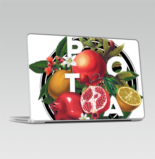Наклейка на Ноутбук Macbook Pro 2008-2013 – Macbook Pro Ботан лимон-гранат,  купить в Москве – интернет-магазин Allskins, лето, лес, ботан, ботаника, лимон, гранат