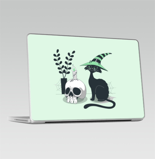 Наклейка на Ноутбук Macbook Pro 2008-2013 – Macbook Pro Черная чародейка,  купить в Москве – интернет-магазин Allskins, классика, кошка, черныйкот, чародейка, магия