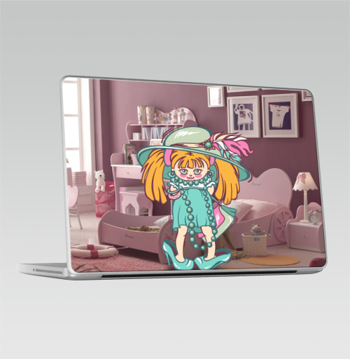 Наклейка на 2008-2013 – Macbook Pro Девочка припевочка  - купить в интернет-магазине Мэриджейн в Москве и СПБ