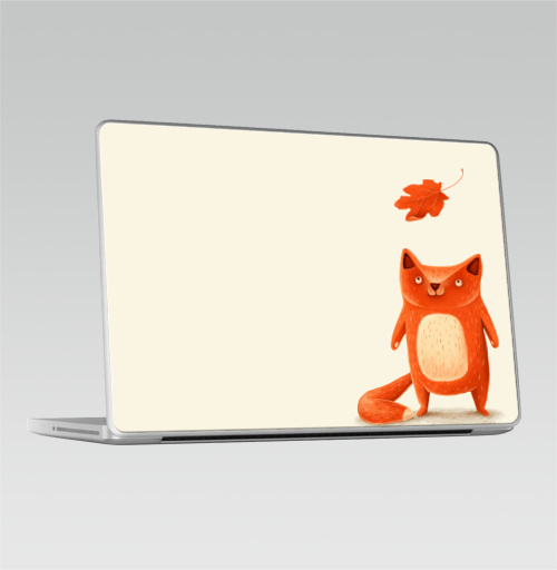 Наклейка на Ноутбук Macbook Pro 2008-2013 – Macbook Pro Я — осень,  купить в Москве – интернет-магазин Allskins, крутые животные, осень, оранжевый, лиса, животные, детские, милые животные