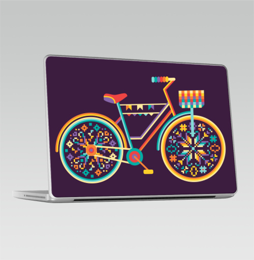 Наклейка на Ноутбук Macbook Pro 2008-2013 – Macbook Pro Hippie Bike,  купить в Москве – интернет-магазин Allskins, велосипед, хиппи, женские