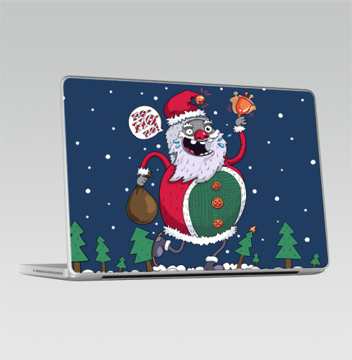 Наклейка на Ноутбук Macbook Pro 2008-2013 – Macbook Pro Bigfoot,  купить в Москве – интернет-магазин Allskins, пикник, новый год, зима, дудлы