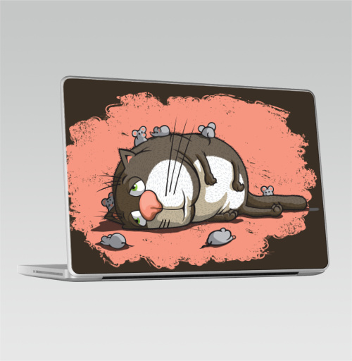 Наклейка на Ноутбук Macbook Pro 2008-2013 – Macbook Pro Кот-обормот,  купить в Москве – интернет-магазин Allskins, милые животные, кошка, любовь, животные, мышь