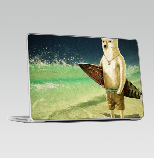 Наклейка на Ноутбук Macbook Pro 2008-2013 – Macbook Pro Алоха,  купить в Москве – интернет-магазин Allskins, серфинг, медведь, лето, 300 Лучших работ
