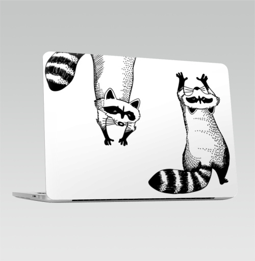 Наклейка на Ноутбук Macbook Pro 2013-2015 – Macbook Retina Pro Енотики-проказники,  купить в Москве – интернет-магазин Allskins, енот