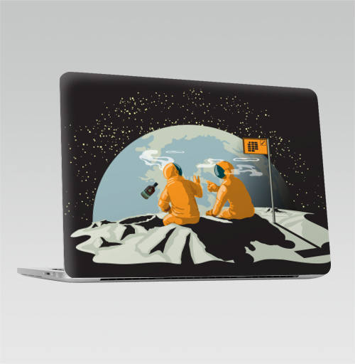 Наклейка на Ноутбук Macbook Pro 2013-2015 – Macbook Retina Pro Домой...,  купить в Москве – интернет-магазин Allskins, черный, луна, земля, алкоголь, космос, автомобиль, желтый