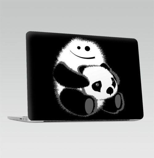 Наклейка на Ноутбук Macbook Pro 2013-2015 – Macbook Retina Pro Привет!,  купить в Москве – интернет-магазин Allskins, панда, безбашенная, белый, черный, 300 Лучших работ