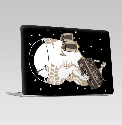Наклейка на Ноутбук Macbook Pro 2013-2015 – Macbook Retina Pro Космический туризм,  купить в Москве – интернет-магазин Allskins, космос, космонавтика, космонавтики, астронавт, галактика, звезда, чемодан, туризм