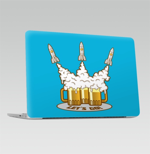Наклейка на Ноутбук Macbook Pro 2013-2015 – Macbook Retina Pro Let`s Go!,  купить в Москве – интернет-магазин Allskins, пикник, ура!, космос, алкоголь, пиво