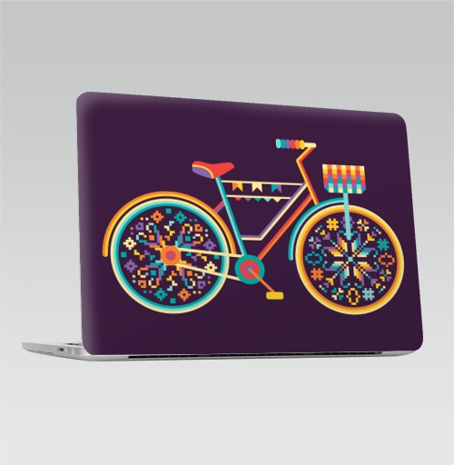 Наклейка на Ноутбук Macbook Pro 2013-2015 – Macbook Retina Pro Hippie Bike,  купить в Москве – интернет-магазин Allskins, велосипед, хиппи, женские