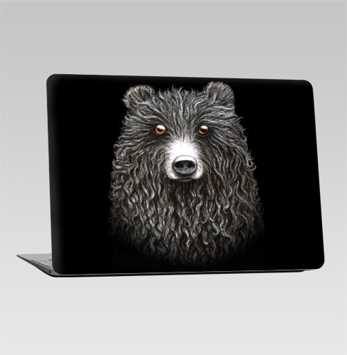 Наклейка на Ноутбук Macbook 2015-2017 – Macbook 12 Retina Мишенька,  купить в Москве – интернет-магазин Allskins, крутые животные, медведь, животные, графика, милые животные